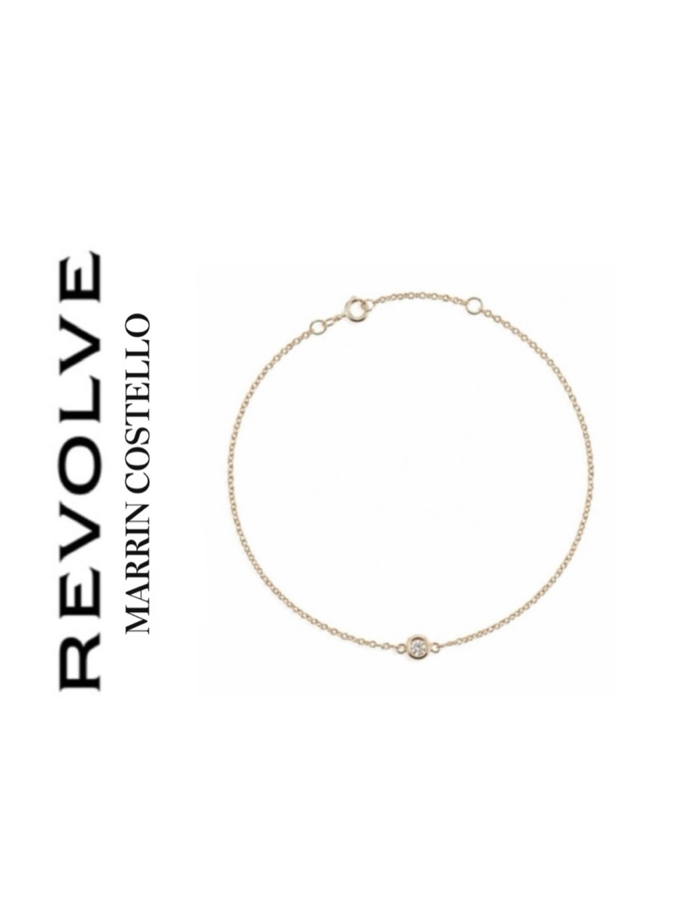 Revolve x MARRIN COSTELLO Soleil Bracelet White Topaz Sterling Silver/  14k Gold